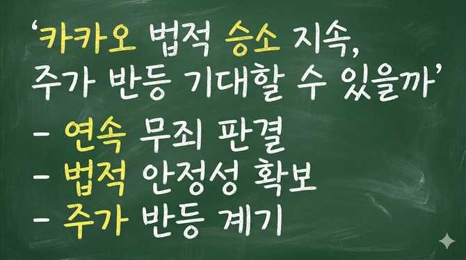 카카오 법적 승소 지속, 주가 반등 기대할 수 있을까