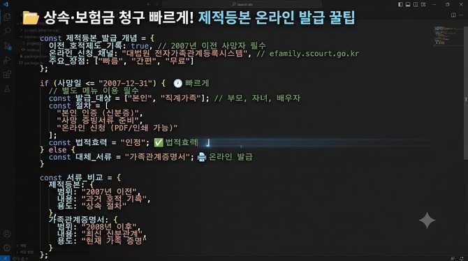 상속·보험금 청구 빠르게! 제적등본 온라인 발급 꿀팁