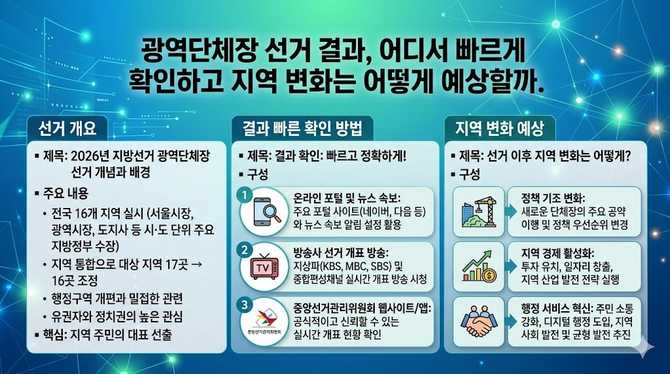 광역단체장 선거 결과, 어디서 빠르게 확인하고 지역 변화는 어떻게 예상할까