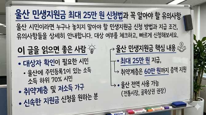 울산 민생지원금 최대 25만 원 신청법과 꼭 알아야 할 유의사항