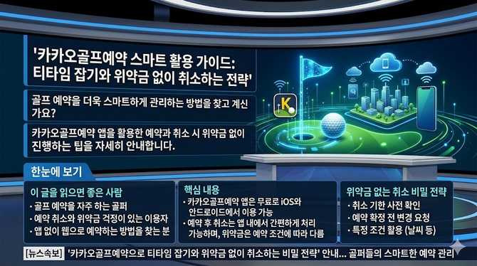 카카오골프예약으로 티타임 잡기와 위약금 없이 취소하는 비밀 전략