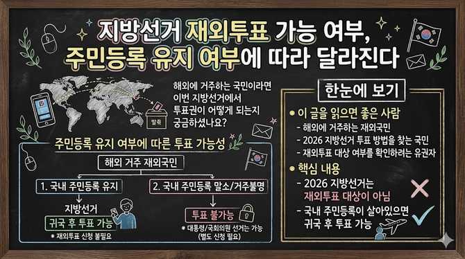 지방선거 재외투표 가능 여부, 주민등록 유지 여부에 따라 달라진다