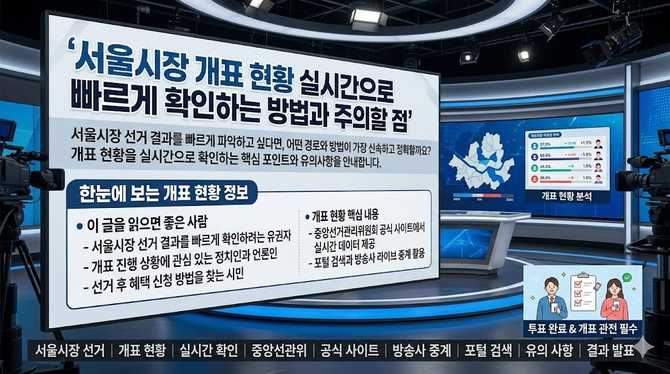 서울시장 개표 현황 실시간으로 빠르게 확인하는 방법과 주의할 점