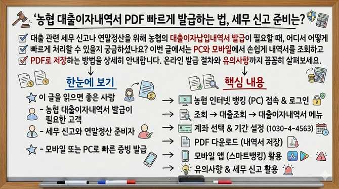 농협 대출이자내역서 PDF 빠르게 발급하는 법, 세무 신고 준비는?