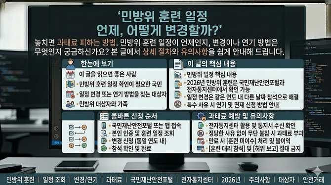 민방위 훈련 일정 언제, 어떻게 변경할까? 놓치면 과태료 피하는 방법