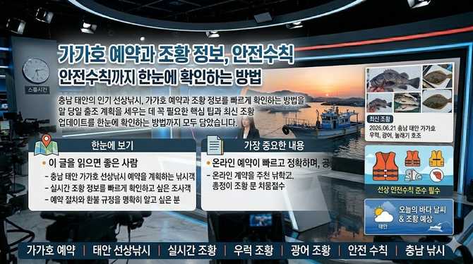 가가호 예약과 조황 정보, 안전수칙까지 한눈에 확인하는 방법