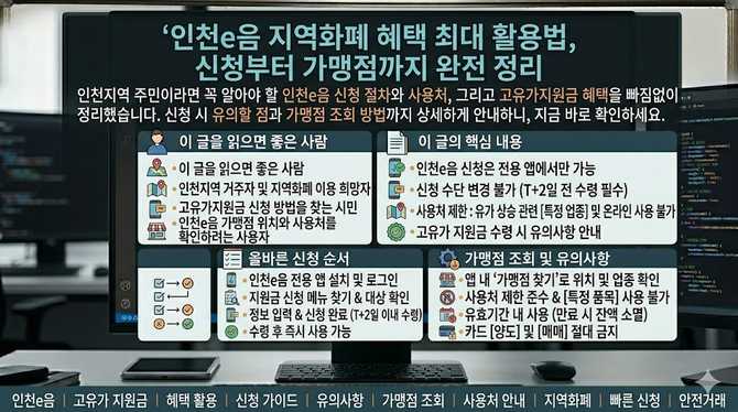 인천e음 지역화폐 혜택 최대 활용법, 신청부터 가맹점까지 완전 정리