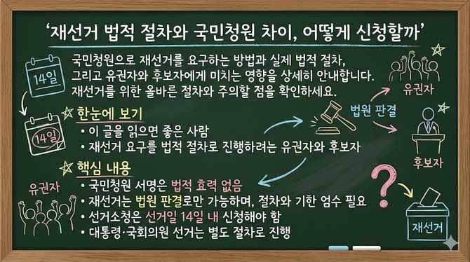 재선거 법적 절차와 국민청원 차이, 어떻게 신청할까