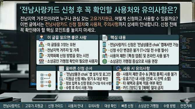 전남사랑카드 신청 후 꼭 확인할 사용처와 유의사항은?