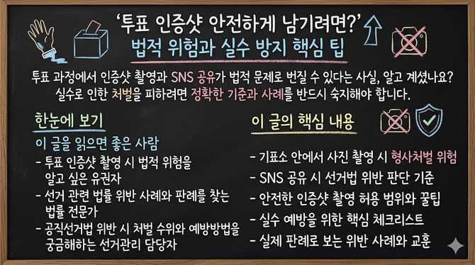 투표 인증샷 안전하게 남기려면? 법적 위험과 실수 방지 핵심 팁