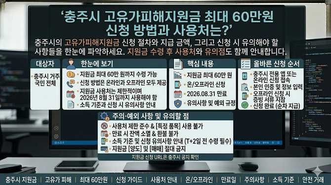 충주시 고유가피해지원금 최대 60만원 신청 방법과 사용처는?