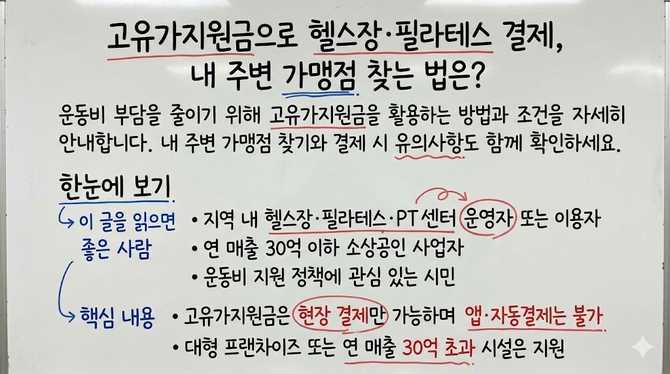 고유가지원금으로 헬스장·필라테스 결제, 내 주변 가맹점 찾는 법은?