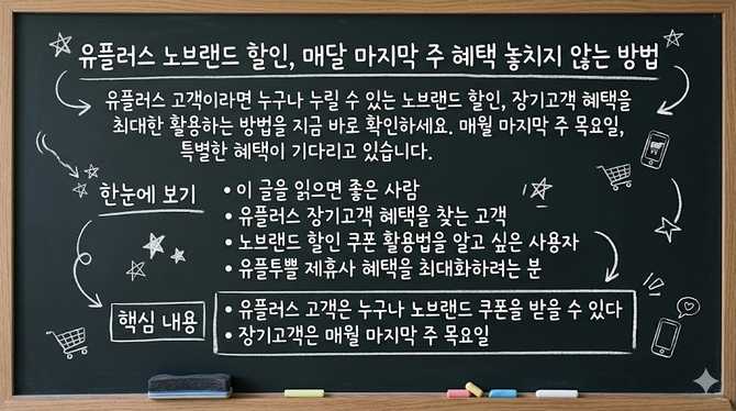유플러스 노브랜드 할인, 매달 마지막 주 혜택 놓치지 않는 방법