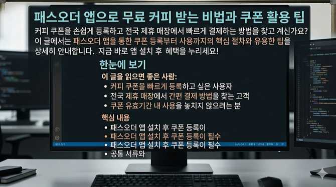 패스오더 앱으로 무료 커피 받는 비법과 쿠폰 활용 팁