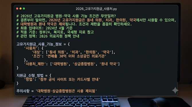 2026년 고유가지원금 병원·약국 사용 가능 조건은 무엇일까?