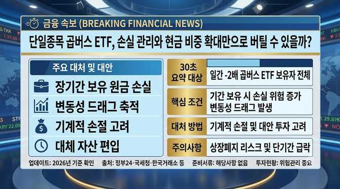 단일종목 곱버스 ETF, 손실 관리와 현금 비중 확대만으로 버틸 수 있을까?