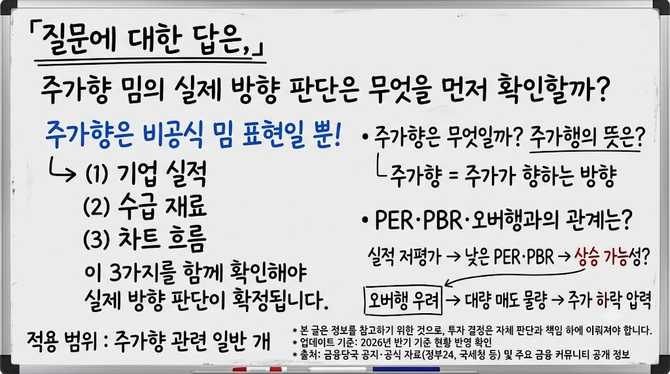 주가향 밈의 실제 방향 판단은 무엇을 먼저 확인할까?