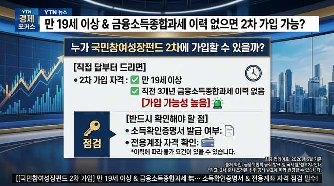 만 19세 이상이고 금융소득종합과세 이력 없으면 2차 가입 가능할까?