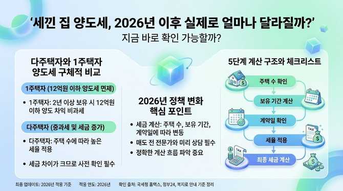 세낀 집 양도세, 2026년 이후 실제로 얼마나 달라질까? 지금 바로 확인 가능할까?
