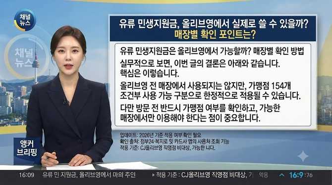 유류 민생지원금, 올리브영에서 실제로 쓸 수 있을까? 매장별 확인 포인트는?