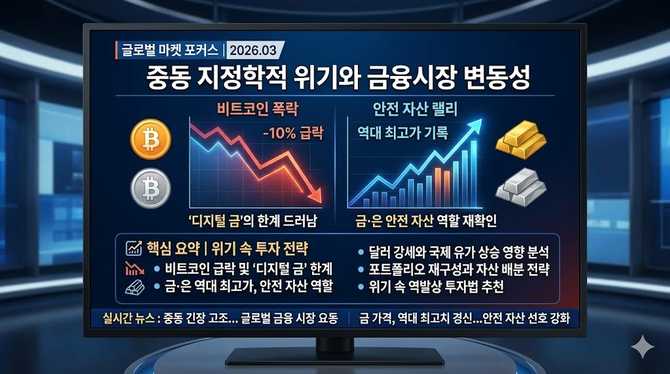 중동 지정학적 위기와 금융시장 변동성: 비트코인 폭락과 안전 자산 랠리 분석