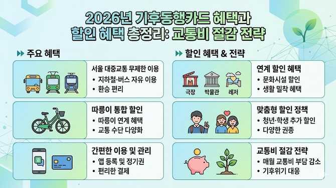 2026년 기후동행카드 혜택과 할인 혜택 총정리: 교통비 절감 전략