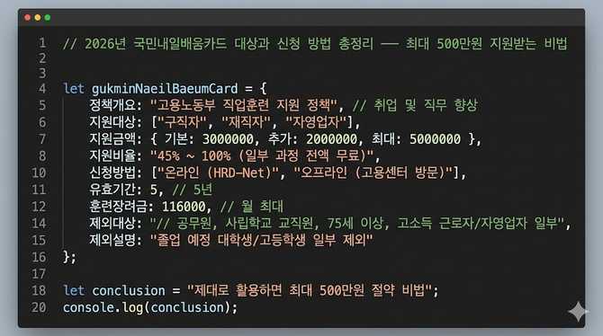 2026년 국민내일배움카드 대상과 신청 방법 총정리 — 최대 500만원 지원받는 비법