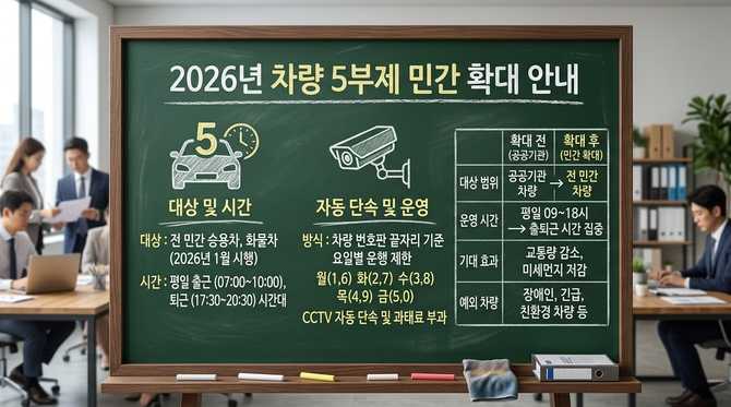 2026년 차량 5부제 민간 확대, 출퇴근·생활에 미치는 영향과 대응 전략