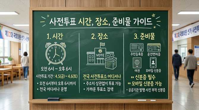 사전투표 시간, 장소, 준비물 완벽 가이드 — 신분증만 있으면 OK!