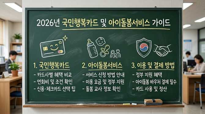 2026년 국민행복카드 혜택 비교와 아이돌봄서비스 필수 선택 가이드