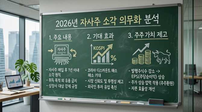 2026년 자사주 소각 의무화 통과, 증시 변화와 투자 전략 분석