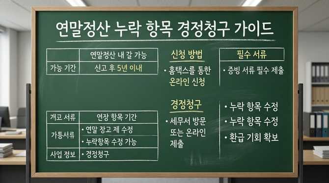 연말정산 누락 항목 정정청구로 환급받는 방법과 유의사항