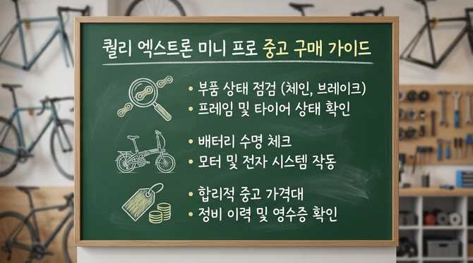 퀄리 엑스트론 미니 프로 전기자전거 중고 구매 가이드