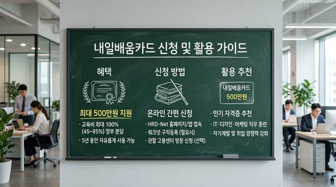 연간 최대 500만 원 지원! 직장인 대상 내일배움카드 신청 방법과 인기 자격증 추천