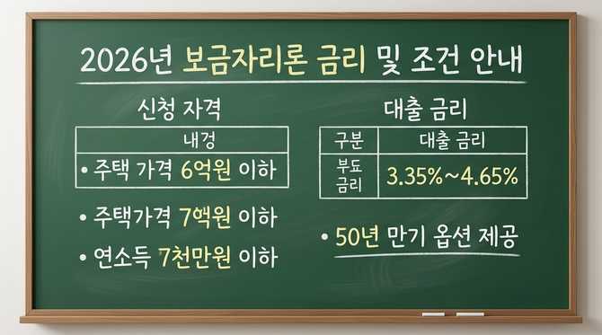 2026년 보금자리론 금리와 조건 총정리, 지금 신청하는 게 유리할까?