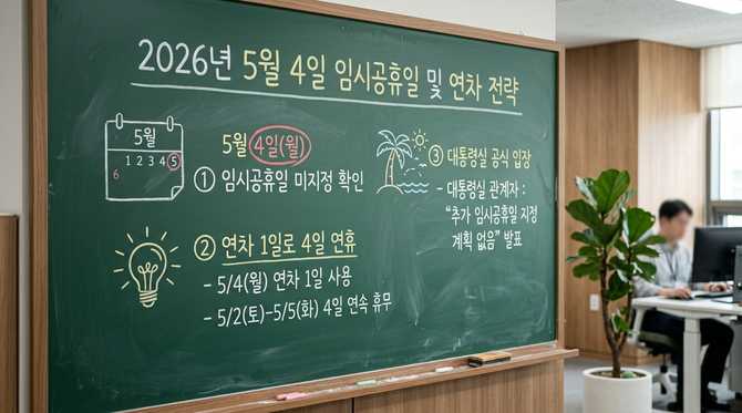 2026년 5월 4일 임시공휴일 여부와 연차 활용 전략 안내