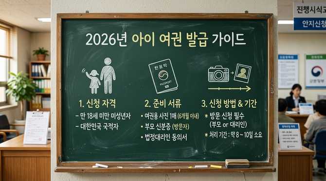 2026년 아이 여권 발급 방법과 준비물, 신청 절차 및 소요 기간 안내