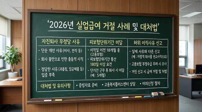 2026년 실업급여 거절 사례와 대처법: 핵심 체크포인트