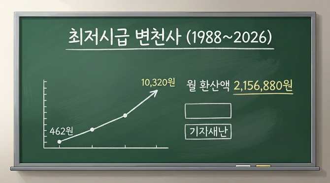 최저시급 변천사 1988년부터 2026년까지의 변화와 의미