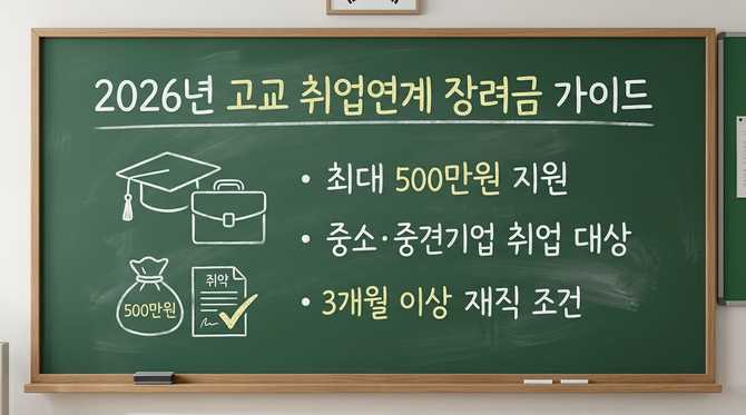 2026년 고교 취업연계 장려금 대상과 신청 방법 총정리 — 최대 500만원 지원받는 법