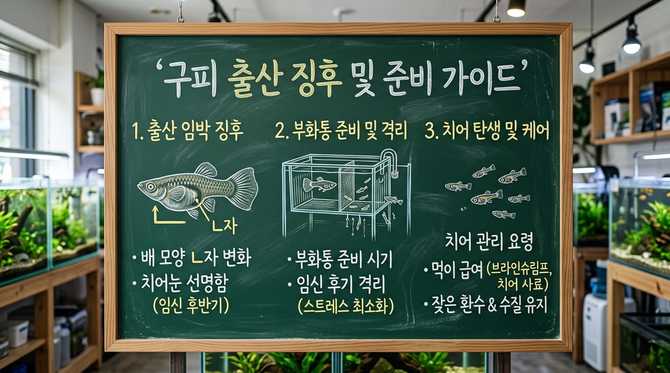 구피 출산 임박 징후와 부화통 준비, 수컷 분리 시기 안내