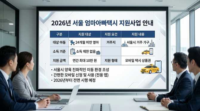 2026년 서울 엄마아빠택시 지원사업 대상과 신청 방법 총정리