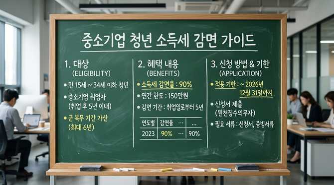 2026년까지 적용되는 중소기업 청년 소득세 감면 혜택과 신청 방법 안내
