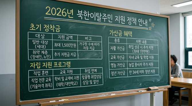 2026년 대한민국 탈북자 지원 혜택, 어떤 내용이 포함될까?
