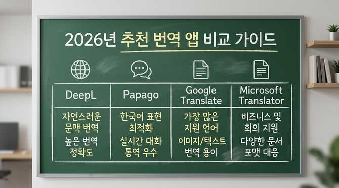 2026년 추천 번역 앱 비교 가이드: 목적별 최적 선택법