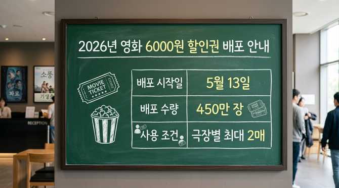 2026년 영화 6000원 할인권 배포 일정과 활용법 총정리