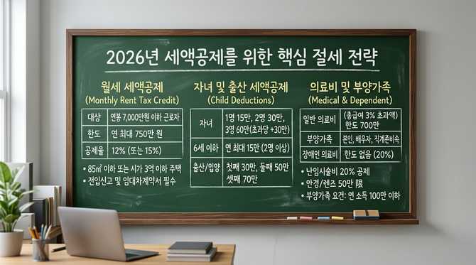 2026년 세액공제 핵심 전략: 월세, 출산, 자녀, 의료비 절세 꿀팁 총정리