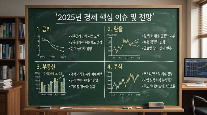 2025년 경제 핵심 이슈와 전망: 금리·환율·부동산·주식 분석