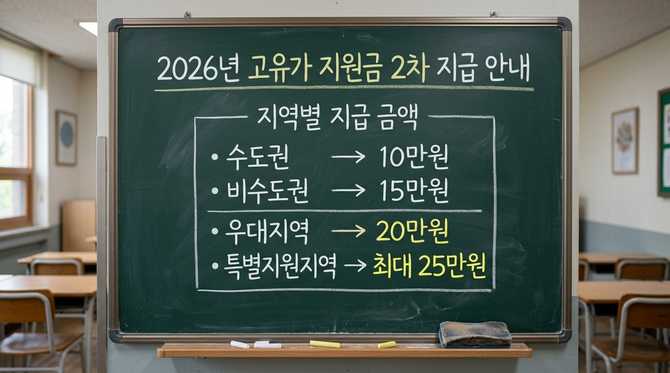 2026년 고유가 지원금 2차 대상 가구별 차등 지급액 총정리
