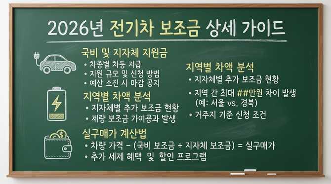 2026년 전기차 보조금 상세 조회 방법과 지역별 차이 분석